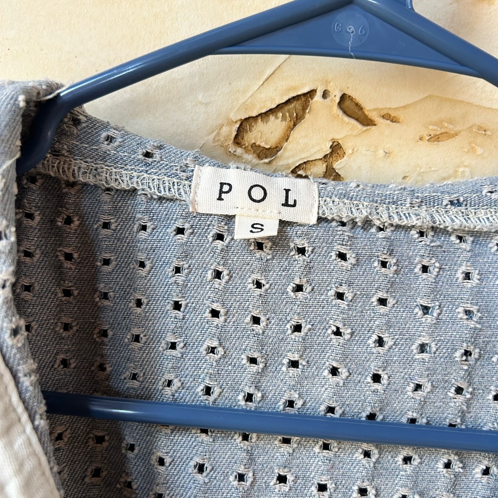 POL Denim Whisper Patchwork Oversized Hoodie Top … - image 4